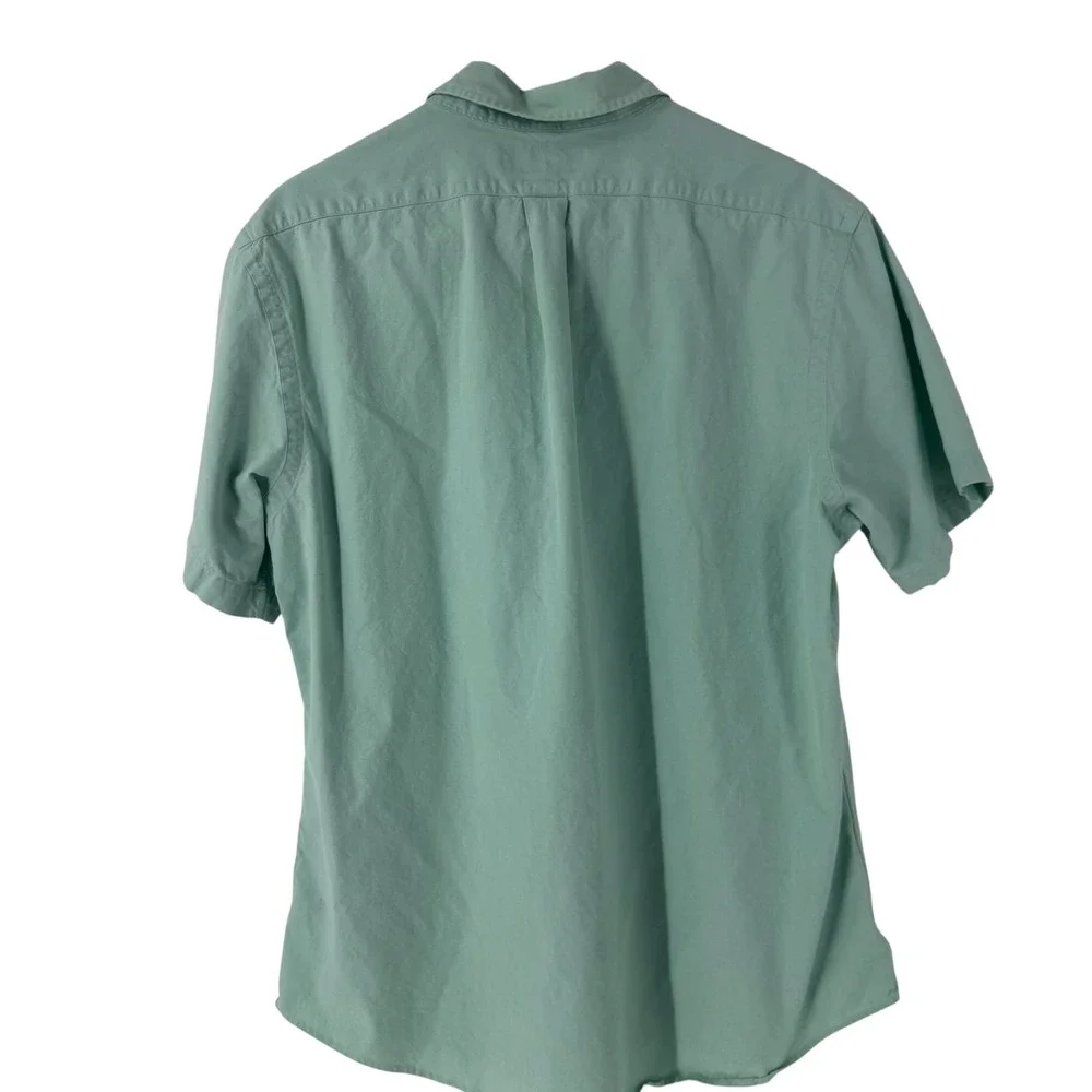 Ralph Lauren Mens XL Custom Fit Short Sleeve Button Down Shirt Mint Green Cotton